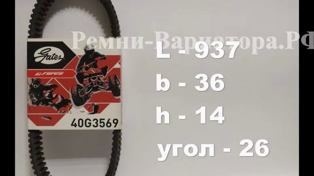 Ремень вариатора Gates 40G3569 для квадроциклов CF Moto и Stels смотреть онлайн
