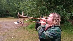 Игра на горне в летнем лагере "РАТЬ-2023: Живая Вселенная"