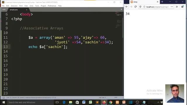 What is Associative Array-PHP FUNDAMENTALS IN HINDI-PART-26 смотреть онлайн
