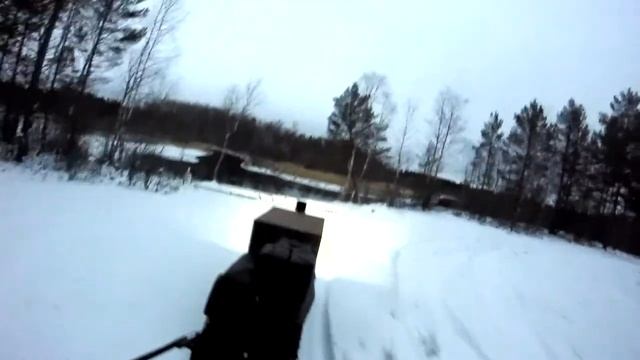 Мотобуксировщик Paxus 500 в лес по первому снегу смотреть онлайн