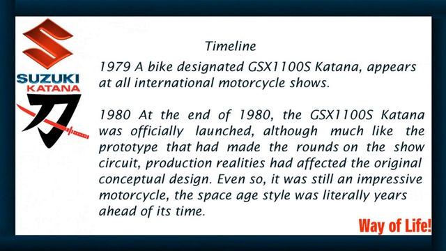 Suzuki Katana History смотреть онлайн