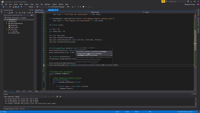 Flappy Bird на SFML в Visual Studio: Создание анимированной птицы смотреть онлайн
