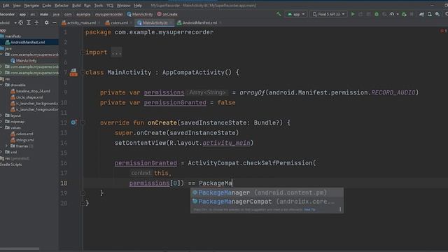 Voice recorder pt 2 - Permission. Android Kotlin смотреть онлайн