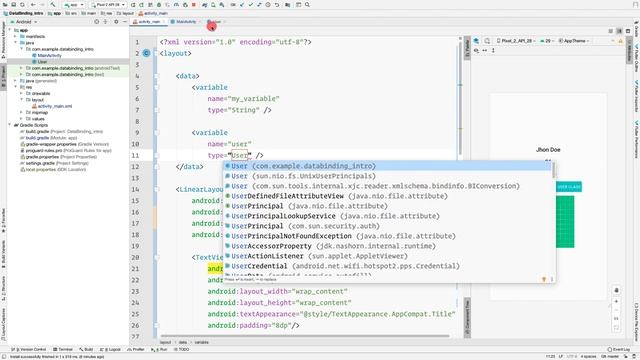 Data Binding - Introduction - How to use & enable data binding in an Android application смотреть онлайн