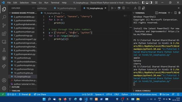 How to Loop Tuple in Python || Complete Python Tutorial For Beginners in Hindi (With Notes) #15 смотреть онлайн