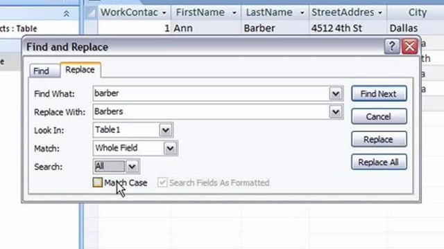 49 Use Find and Replace in Access 2007 смотреть онлайн