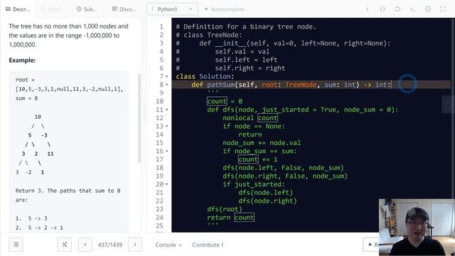 437. Path Sum III | English | Easy смотреть онлайн