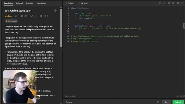 Crack Stock Market Algorithms with Python! ? LeetCode 901. Online Stock Span смотреть онлайн