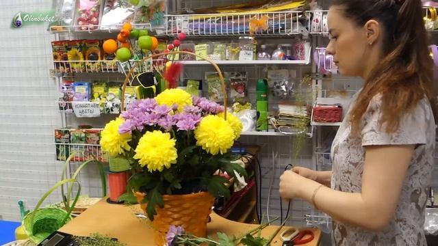 Как Сделать КОРЗИНУ с Цветами / Собираем КОРЗИНУ с Цветами Своими Руками / Студия Флористики смотреть онлайн