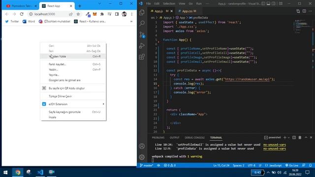 React Random Profile Generator Uygulaması #seviye1.5 смотреть онлайн
