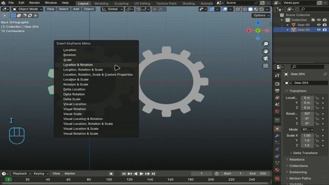 Анимация вращения в Blender 3D смотреть онлайн