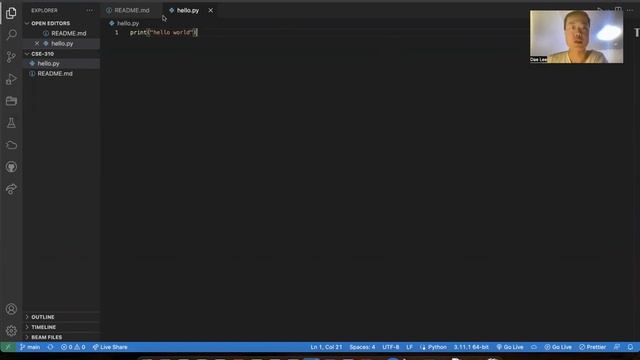 hello world in python with a GitHub repository смотреть онлайн