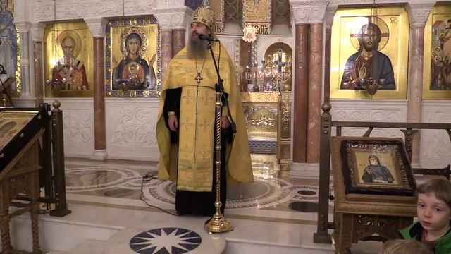 Проповедь архимандрита Мелхиседека за Всенощным бдением в Покровском храме. смотреть онлайн