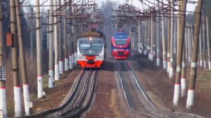 Электропоезда ЭП2Д-0084 Рэкс, ЭД4М-0491 ЦППК перегон Нара - Бекасово-1 28.04.2020