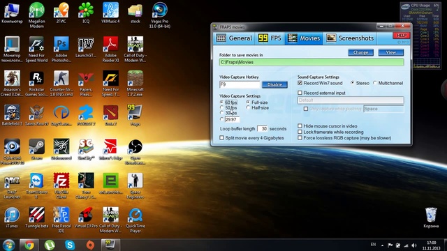 Настройка и использование Fraps 3.5.99