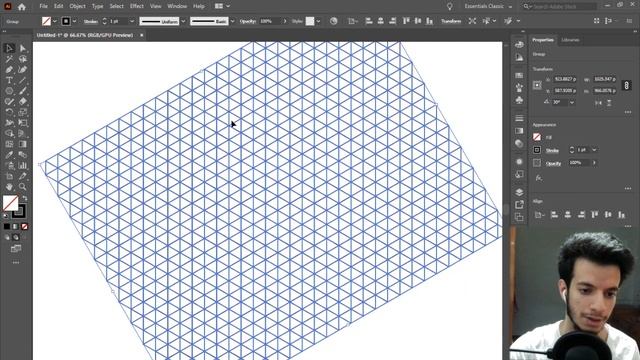 How to make a triangle grid and create a logo on it | Illustrator tutorial смотреть онлайн