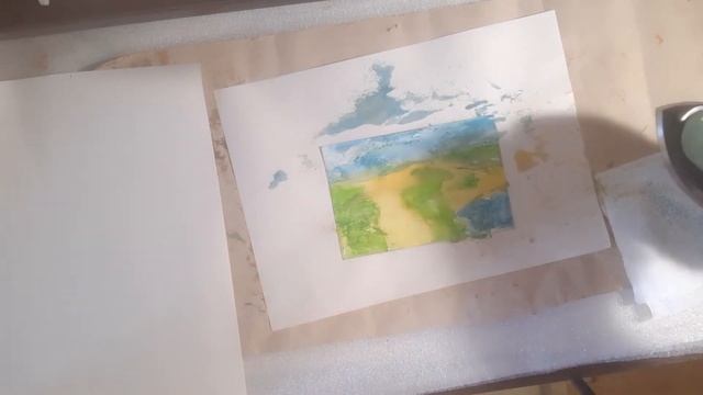 Рисую летний пейзаж воском и утюгом. Процесс рисования #пейзаж #рисую #процессрисования #энкаустика смотреть онлайн