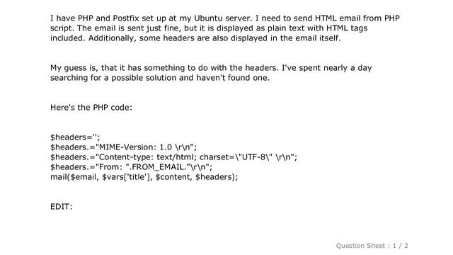 HTML : HTML mail headers смотреть онлайн