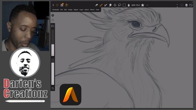 Secretary Bird 2. ArtStudio Pro and Procreate смотреть онлайн
