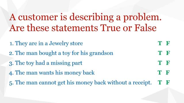 Listening true or false смотреть онлайн