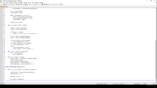 kruskal algorithms in python-3 смотреть онлайн