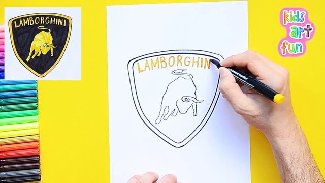 How to draw Lamborghini Bull Logo смотреть онлайн