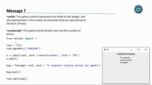 Message Widget | Python Tkinter Tutorial For Beginners In Hindi | Python Tkinter Full Course смотреть онлайн