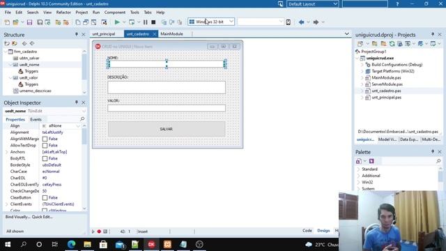INSERINDO DADOS NA BASE com UNIGUI e DELPHI смотреть онлайн