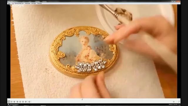 Патинирование объёмов и фурнитуры на шкатулке рококо. Университет Декупажа. Наталья Родина смотреть онлайн