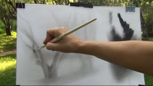 Пейзаж. Сухая кисть.  Урок рисования пейзажа.Татьяна Артыкова