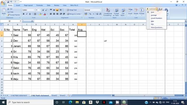 Excel Tutorial Class-6/#suminexcel/#Averageinexcel/#MaxMininExcel/ смотреть онлайн