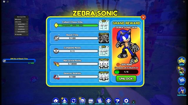 [?] Roblox Sonic Speed Simulator Script - Zebra Quest Script (Free Character) смотреть онлайн