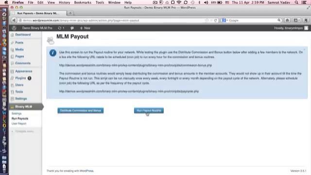WP Binary MLM Pro - Run Payouts Menu Item смотреть онлайн