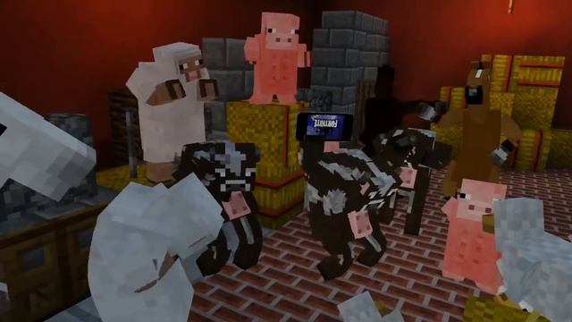 When farm animals find out about Fortnite... (Minecraft machinima) смотреть онлайн
