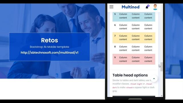 Themes Bootstrap 4x Mobile HTML template смотреть онлайн