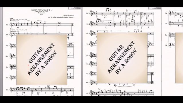 Emmanuelle-I (P.Bachelet) Sheet Music for 2 guitars смотреть онлайн