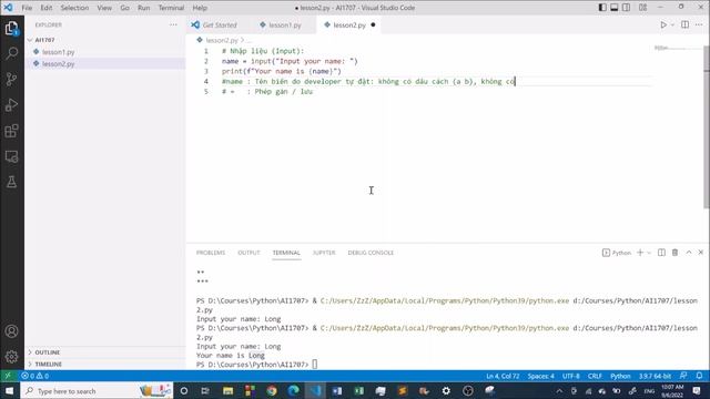 Python-AI1707: Buổi 1. Python trên Colab, Cách sử dụng print, Comment, Nhập liệu, Phép toán số học смотреть онлайн