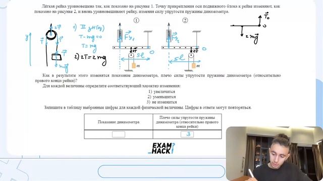 Лёгкая рейка уравновешена так, как показано на рисунке 1. Точку прикрепления оси подвижного - №2644 смотреть онлайн