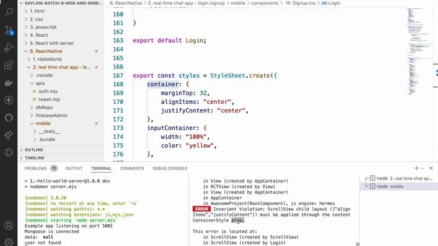 97. React native chat app - building login and signup screen - setting up context api смотреть онлайн