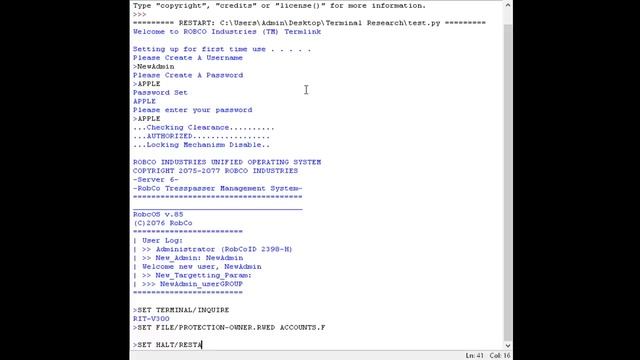 Python Fallout Terminal Test 4 смотреть онлайн
