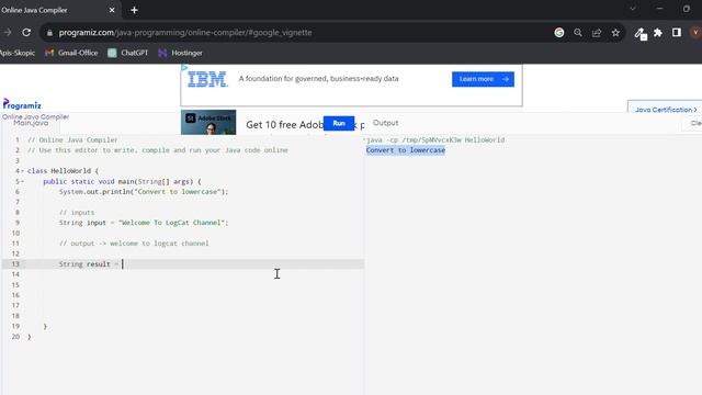Convert String to Lowercase - Java || Problem Solving || Java Tutorials смотреть онлайн