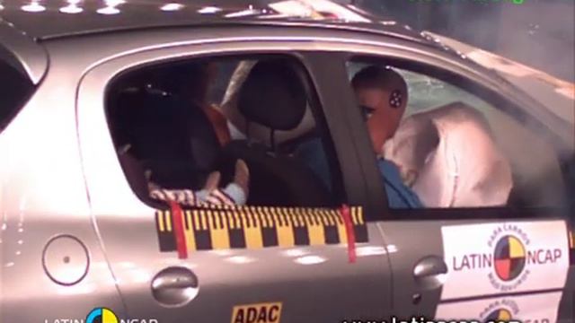 Crash test com o Peugeot 207 Compact 1.4 -- com airbag смотреть онлайн