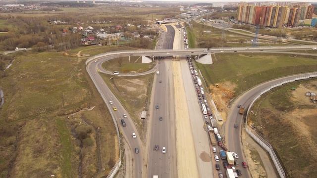 М-5 «Урал». Строительство развязки около п. Мирный / Пробка до п. Октябрьский (29.04.2022) смотреть онлайн