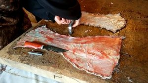 Камусные лыжи (Часть1.)Растягиваем для сушки камус.