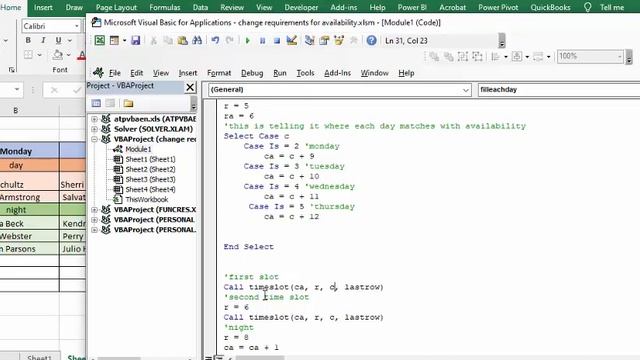 Change staff requirement with availability in Excel смотреть онлайн