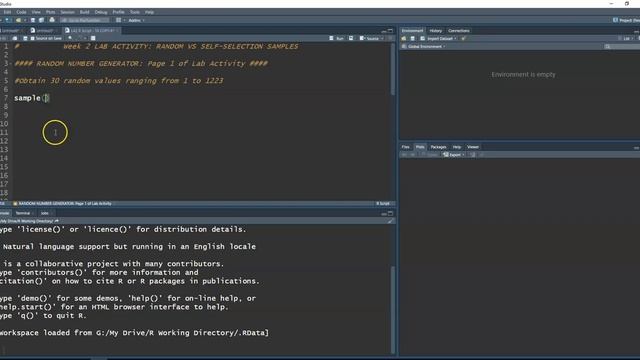 ST 351 LA2.1 Using R Studio as a Random Number Generator смотреть онлайн
