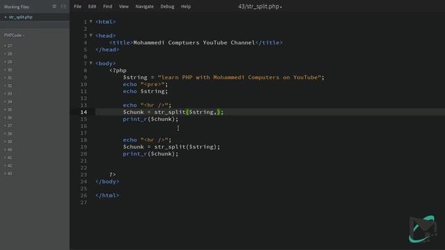 43 - PHP String Function - string to array смотреть онлайн