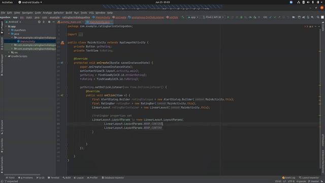 Add ratingbar in dialogue | Android | Java смотреть онлайн