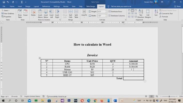 How to calculate in Microsoft Word смотреть онлайн