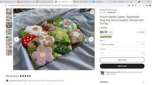 Подставки под кружки в технике ковровой вышивки - Etsy тренд